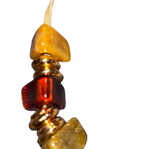 Women’s Chucky Faux Stone Necklace Leather Chain Metal Extender And Clasp - Picture 3 of 6